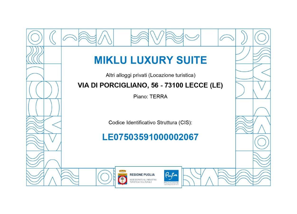 Miklu Luxury Suite Lecce Eksteriør bilde